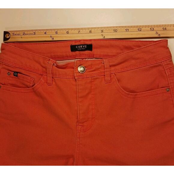 Curve Appeal Capri Jeans Women's Size 6 Coral Straight Mid Rise Cotton Blend EUC - Picture 10 of 16
